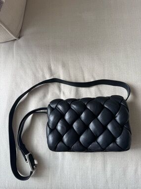 JW PEI Black Quilted Leather Crossbody Bag